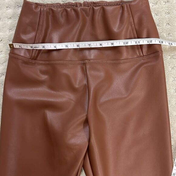 Design Lab Faux Leather Leggings, in Tan, Size Small. - Picture 6 of 8